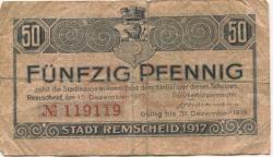 Remscheid - Stadt - 15.12.1917 - 31.12.1919 - 50 Pfennig 