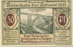 Remscheid - 1.Remscheider Briefmarken- und Notgeldausstellung - 8./9.10.1921 - 50 Pfennig