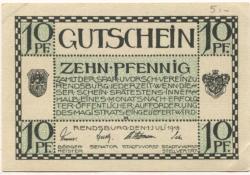 Rendsburg - Stadt - 1.7.1918 - 10 Pfennig