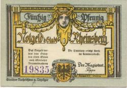 Rheinsberg - Stadt - -- - 50 Pfennig