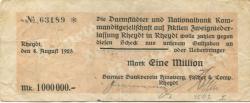Rheydt (heute: Mönchengladbach) - Darmstädter und Nationalbank KaA, Zweigniederlassung Rheydt - 8.8.1923 - 1 Million Mark 