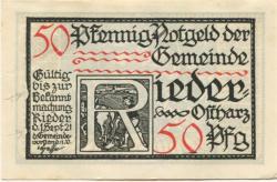 Rieder (heute: Ballenstedt) - 1.9.1921 - 50 Pfennig 