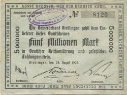 Riedlingen - Gewerbebank eGmbH - 29.8.1923 - 5 Millionen Mark 