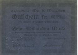 Rinteln - Kreis Grafschaft Schaumburg und Kreiskommunalkasse - 31.10.1923 - 10 Milliarden Mark 