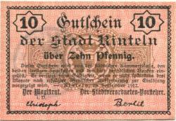 Rinteln - Stadt - September 1917 - 10 Pfennig 