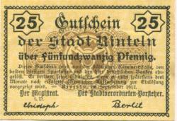 Rinteln - Stadt - September 1917 - 50 Pfennig 