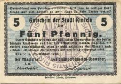 Rinteln - Stadt - 25.10.1918 - 5 Pfennig 
