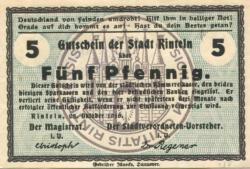 Rinteln - Stadt - 25.10.1918 - 5 Pfennig 