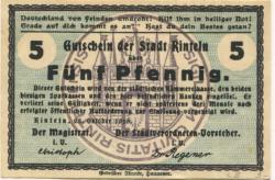 Rinteln - Stadt - 25.10.1918 - 5 Pfennig 