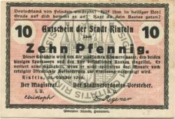 Rinteln - Stadt - 25.10.1918 - 10 Pfennig 