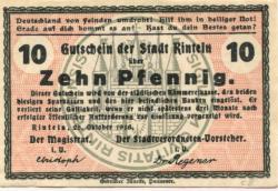 Rinteln - Stadt - 25.10.1918 - 10 Pfennig 