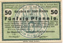 Rinteln - Stadt - 25.10.1918 - 50 Pfennig 