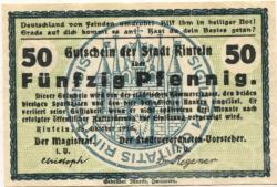 Rinteln - Stadt - 25.10.1918 - 50 Pfennig 