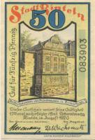 Rinteln - Stadt - August 1920 - 50 Pfennig 
