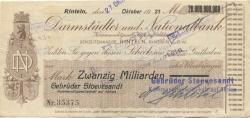 Rinteln - Stoevesandt, Gebrüder, KaA - 27.10.1923 - 20 Milliarden Mark 