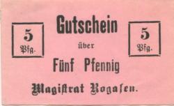 Rogasen (heute: PL-Rogozno) - Stadt - -- - 5 Pfennig 