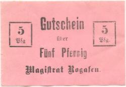 Rogasen (heute: PL-Rogozno) - Stadt - -- - 5 Pfennig