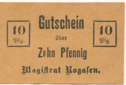 Rogasen (heute: PL-Rogozno) - Stadt - -- - 10 Pfennig
