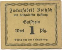 Roitzsch (heute: Sandersdorf-Brehna) - Zuckerfabrik mbH - -- - 1 Pfennig
