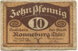 Ronneburg - Stadt - 1.7.1920 - 10 Pfennig
