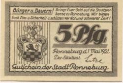 Ronneburg - Stadt - 1.5.1921 - 5 Pfennig