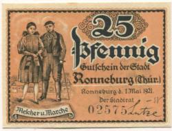 Ronneburg - Stadt - 1.5.1921 - 25 Pfennig