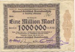 Rosenberg (heute: Sulzbach-Rosenberg) - Eisenwerk-Gesellschaft Maximlianshütte - 28.7.1923 - 1.10.1923 - 1 Million Mark