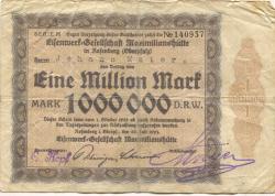 Rosenberg (heute: Sulzbach-Rosenberg) - Eisenwerk-Gesellschaft Maximlianshütte - 28.7.1923 - 1.10.1923 - 1 Million Mark