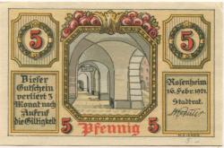 Rosenheim - Stadt - 16.2.1921 - 5 Pfennig