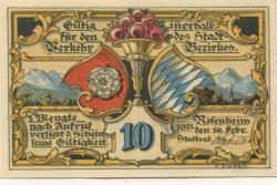 Rosenheim - Stadt - 16.2.1921 - 10 Pfennig