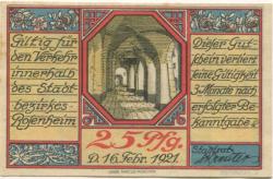 Rosenheim - Stadt - 16.2.1921 - 25 Pfennig