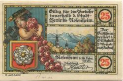 Rosenheim - Stadt - 16.2.1921 - 25 Pfennig