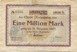 Rosenheim - Stadt - 20.8.1923 - 31.12.1923 - 1 Million Mark