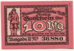 Rositz - Rositzer Braunkohlenwerke AG - - 30.6.1922 - 10 Pfennig
