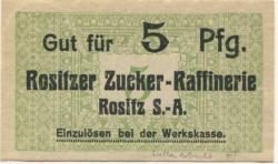 Rositz - Rositzer Zuckerraffinerie - -- - 5 Pfennig