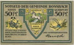 Roßbach (heute: Braunsbedra) - Gemeinde - -- - 50 Pfennig