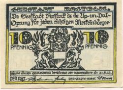 Rostock - Stadt - - 31.5.1922 - 10 Pfennig