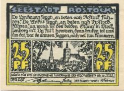 Rostock - Stadt - - 31.5.1922 - 25 Pfennig