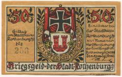 Rothenburg - Stadt - 1.10.1918 - 50 Pfennig