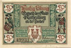 Rothenburg - Stadt - 24.6.1921 - 50 Pfennig