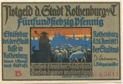 Rothenburg - Stadt - 24.6.1921 - 75 Pfennig