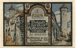 Rothenburg - Stadt - 24.6.1921 - 1 Mark 