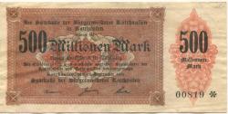 Rotthausen (heute: Gelsenkirchen) - Sparkasse der Bürgermeisterei - 18.9.1923 - 100 Milliarden Mark 