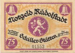 Rudolstadt - Stadt - 16.8.1921 - 75 Pfennig
