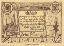 Rügenwaldermünde (heute: PL-Darlowko) - Gemeinde - 15.7.1921 - 10 Pfennig 