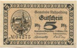 Ruhpolding - Gemeinde - 19.10.1920 - 5 Pfennig 