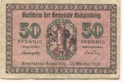 Ruhpolding - Gemeinde - 19.10.1920 - 50 Pfennig 