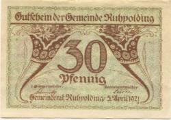Ruhpolding - Gemeinde - 5.4.1921 - 1.1.1922 - 30 Pfennig 