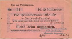 Ruppersdorf (heute: Herrnhut) - Gewerbebank Ostlausitz eGmbH, Strahwalde-Herrnhut, Kassenstelle Ruppersdorf - 25.10.1923 - 10 Milliarden Mark 