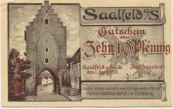 Saalfeld - Stadt - 1.4.1921 - 10 Pfennig 